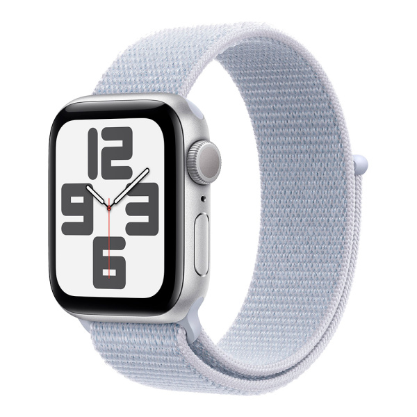 Apple Watch Series SE 2024 40mm Silver Aluminum Case with Blue Cloud Sport Loop